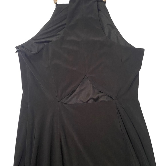 Black Halter Dress w Gold Chain - Picture 5 of 8